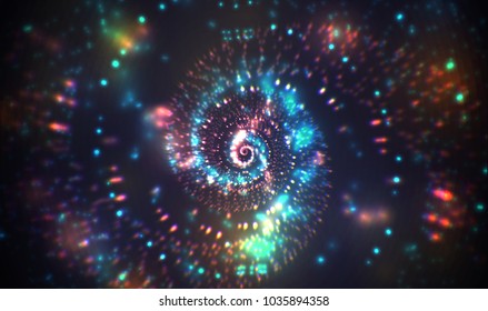 abstract vector background, bright infinite tunnel of glowing segments.