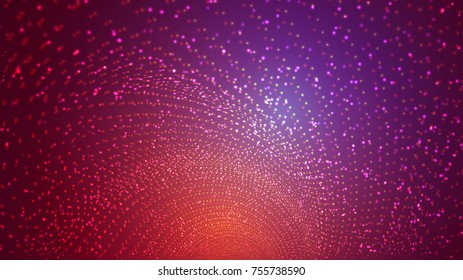 abstract vector background, bright infinite tunnel of glowing segments.