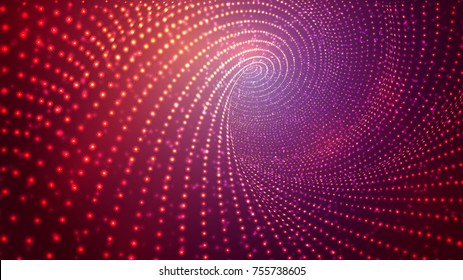 abstract vector background, bright infinite tunnel of glowing segments.