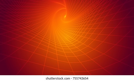 abstract vector background, bright infinite tunnel of glowing segments.