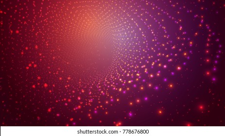 abstract vector background, bright infinite tunnel of glowing segments.