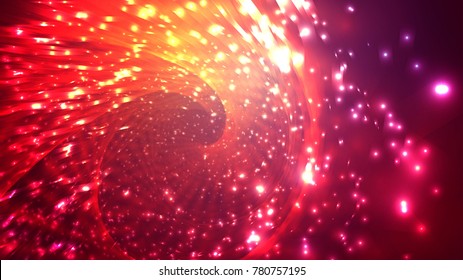 abstract vector background, bright infinite tunnel of glowing segments.