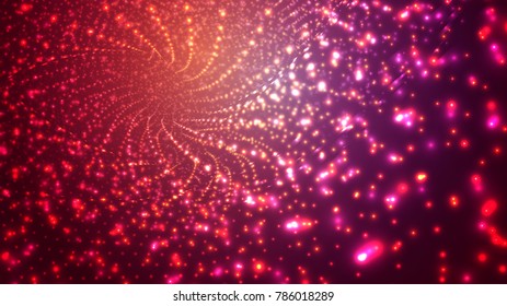 abstract vector background, bright infinite tunnel of glowing segments.