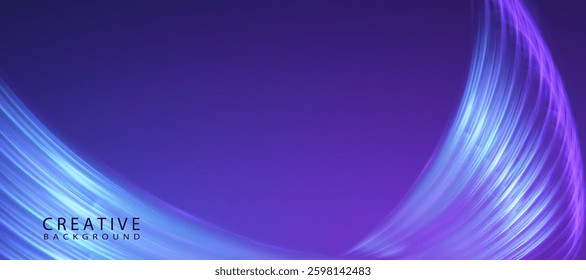 Abstract vector background of bright purple neon lines. Design for illustrations, banners, backgrounds, web design, game interfaces, invitations.