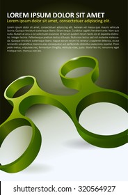Abstract vector background for brochure or poster with four linked circle in 3D perspective 