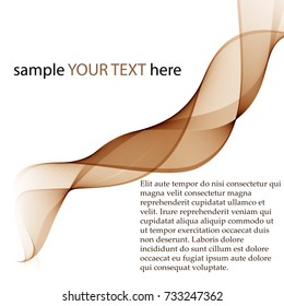 Abstract vector background, brown transparent wavy lines for brochure, website, flyer design. Brown smoke wave. Brown wavy background.