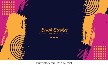 Abstract Vector Background with Brush Stroke Style Shapes