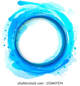 Abstract vector background with brush strokes and watercolor splashes.  