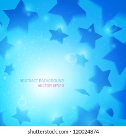 abstract vector background business stars music party bright blue glowing presentation