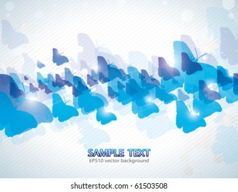 Abstract  vector background with butterflies