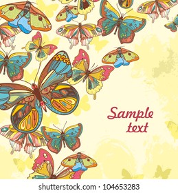 Abstract  vector  background with butterfly. artistic illustration