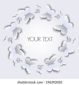 Abstract vector background with butterfly paper. Vector   illustration