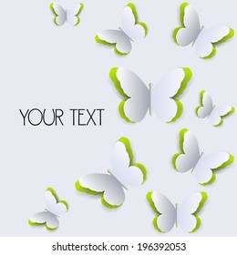 Abstract vector background with butterfly paper. Vector   illustration