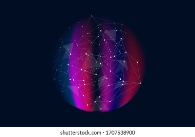 
Abstract vector background. Card in a futuristic style. Elegant background for business presentations. Lines, point, plane in 3D space.