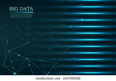Abstract vector background. Card in a futuristic style. Elegant background for business presentations. Lines, point, plane in 3D space.
