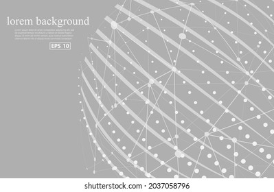 Abstract vector background. Card in a futuristic style. Elegant background for business presentations. Lines, point, plane in 3D space. security protection. global news. vector illustrator