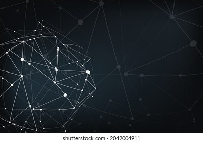 Abstract vector background. Card in a futuristic style. Elegant background for business presentations. Lines, point, plane in 3D space