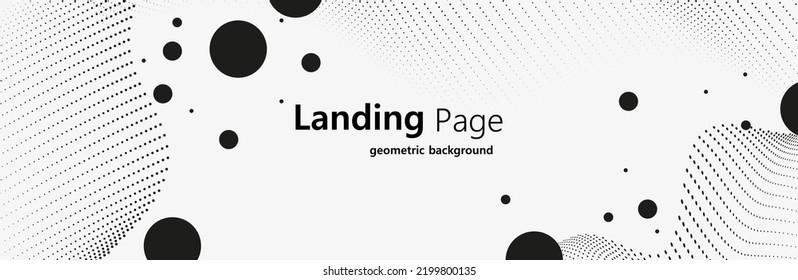 Abstrakter Vektorhintergrund. Karte im futuristischen Stil. Eleganter Hintergrund für Geschäftspräsentationen. Wellen von Punkten. Banner, schwarze Punkte auf weißem Hintergrund.