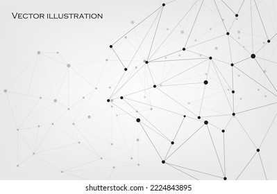 Abstract vector background. Card in a futuristic style. Elegant background for business presentations. Lines, point, plane in 3D space.