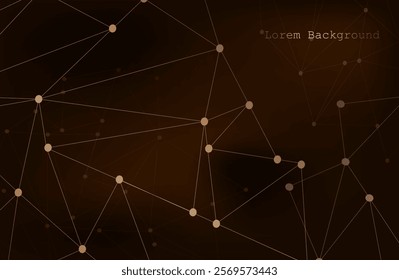 Abstract vector background. Card in a futuristic style. Elegant background for business presentations. Lines, point, plane in 3D space. brown background