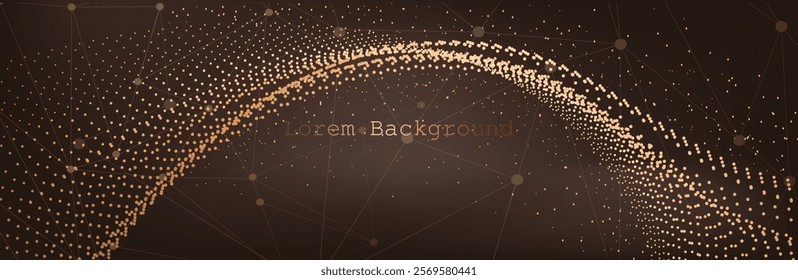 Abstract vector background. Card in a futuristic style. Elegant background for business presentations. Lines, point, plane in 3D space.Abstract Music background. Big Data Particle Flow Visualisation. 