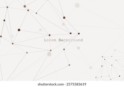 Abstract vector background. Card in a futuristic style. Elegant background for business presentations. Lines, point, plane in 3D space.Premium brown background design with mocha mousse sound wave