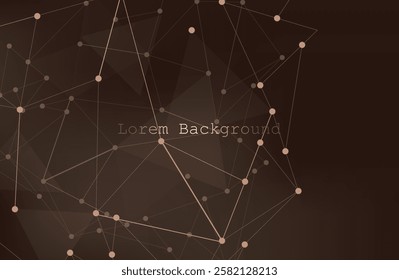 Abstract vector background. Card in a futuristic style. Elegant background for business presentations. Lines, point, plane in 3D space.Premium brown background design with mocha mousse sound wave