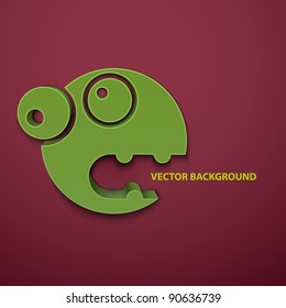 Abstract vector background with cartoon monster.