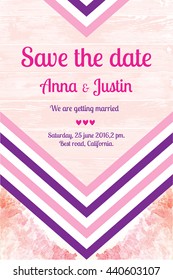 Abstract vector background for certificate, gift,voucher, present, discount, invitation,wedding card. Trendy pink stripe on wooden texture.
