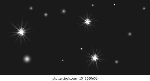 Abstract vector background. Chaotic stars shine in the night sky. Design element for postcard, poster, business card, cover.