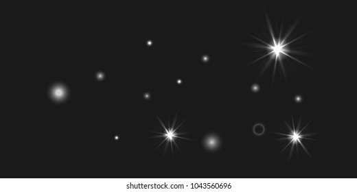 Abstract vector background. Chaotic stars shine in the night sky. Design element for postcard, poster, business card, cover.