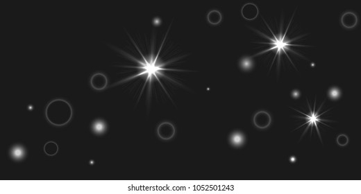 Abstract vector background. Chaotic stars shine in the night sky. Design element for postcard, poster, business card, cover.