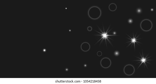 Abstract vector background. Chaotic stars shine in the night sky. Design element for postcard, poster, business card, cover.