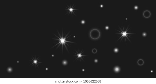 Abstract vector background. Chaotic stars shine in the night sky. Design element for postcard, poster, business card, cover.