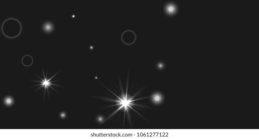 Abstract vector background. Chaotic stars shine in the night sky. Design element for postcard, poster, business card, cover.