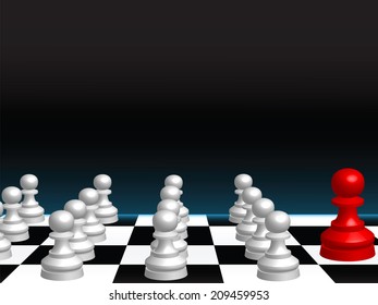 Abstract vector background with a chess board and pieces