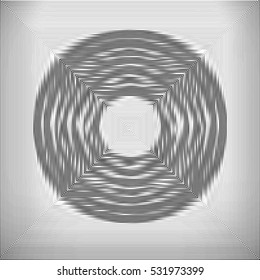 Abstract vector background in circle of black and white concentric stripes.