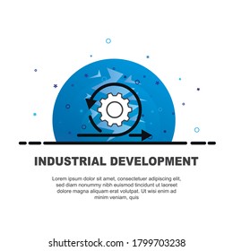 Abstract vector background with circles. gear symbol logo design, industrial business concept.