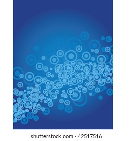 An abstract vector background of circles with space for text