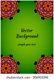 Abstract vector background. Circular ornament.  
Oriental style