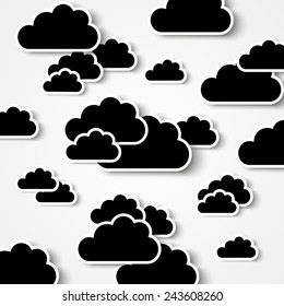 Abstract Vector Background with Clouds