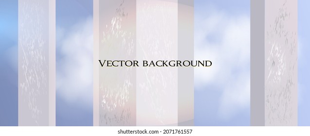 Abstract vector background with clouds and gray columns

