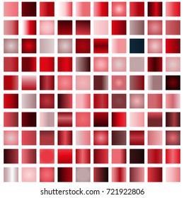 Abstract Vector Background with Collection of 100 Red Color Gradients, Shades

