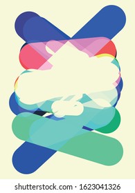 Abstract vector background. Color composition of overlapping rounded geometric shapes.