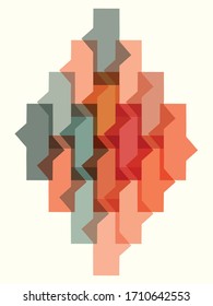 Abstract vector background. Color composition of regular overlapping geometric shapes.