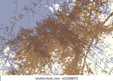 Abstract vector background. Color composition of overlapping botanical graphic elements.