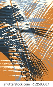 Abstract vector background. Color composition of overlapping botanical graphic elements.