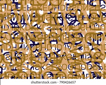 Abstract vector background. Color composition of overlapping typographic shapes.