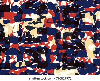 Abstract vector background. Color composition of manipulated overlapping  typographic elements.