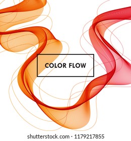 Abstract vector background, color flow waved lines for brochure, website, flyer design. Transparent smooth wave